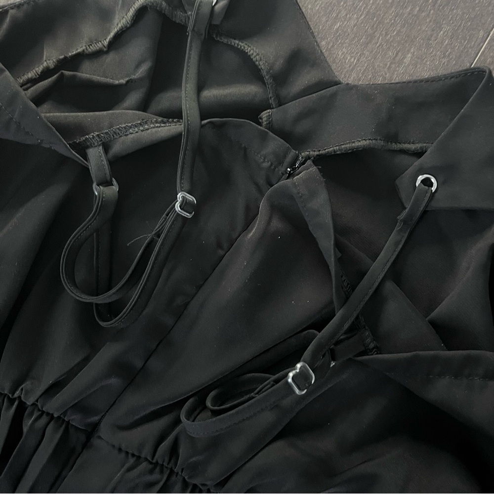 Elegant Black Pleated Midi Dress Size S Elegant & Classic - Picture 9 of 9